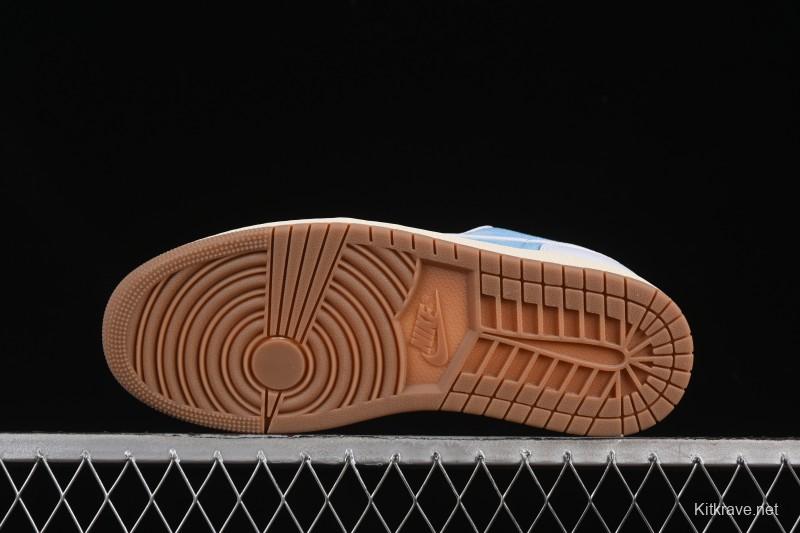 Nike Air Jordan 1 Low Worn Blue Denim Casual Sneakers - HQ2004-400