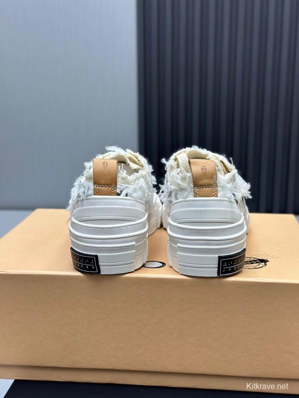 2025 Unisex XVESSEL White Canvas Plimsolls Vulcanized AS00260