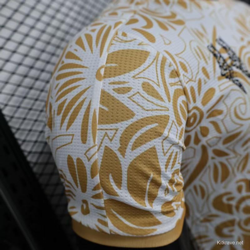 Player Version 25/26 FC Palestine White with Golden Floral Pattern Jersey