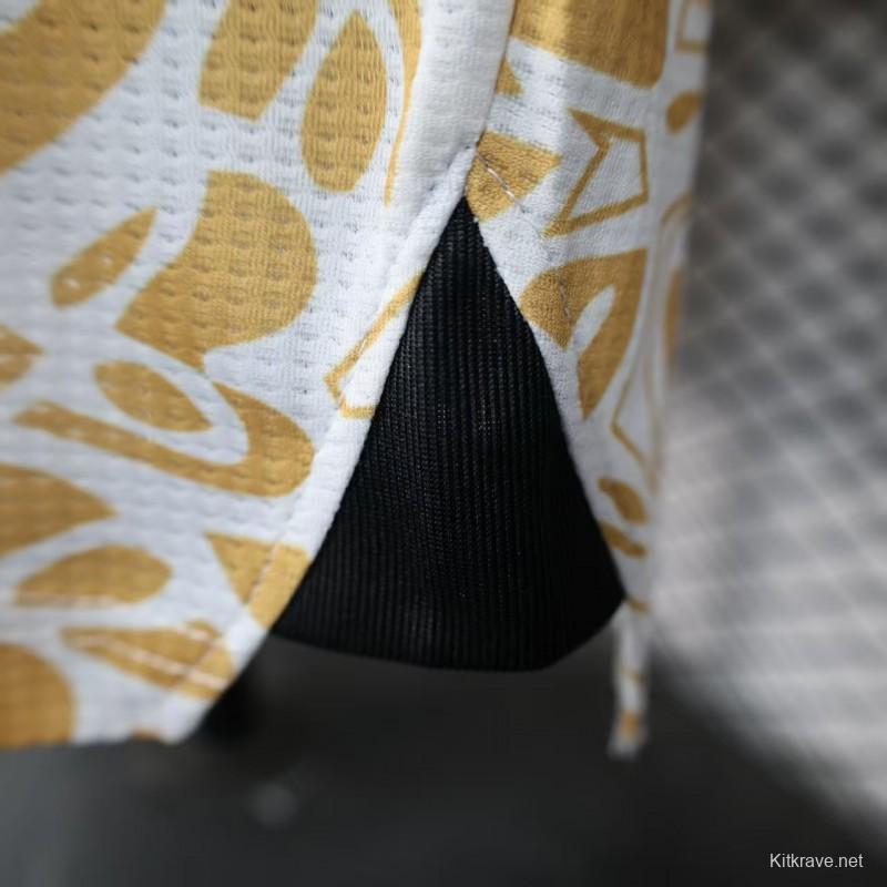 Player Version 25/26 FC Palestine White with Golden Floral Pattern Jersey