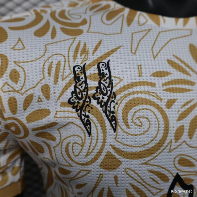 Player Version 25/26 FC Palestine White with Golden Floral Pattern Jersey
