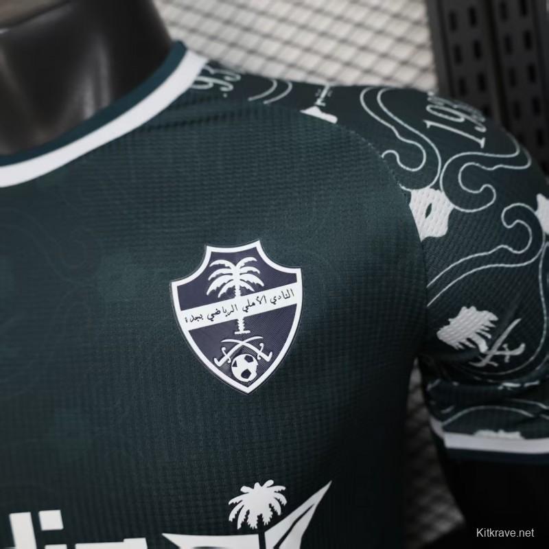 Player Version 25/26 Al-Ahli Saudi Dark Green with Traditional Arabic Pattern Jersey
