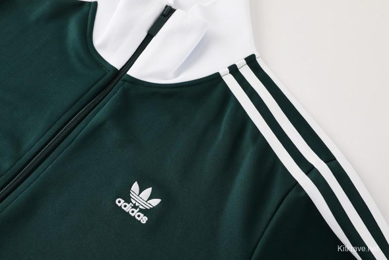 2025 Adidas Original Green Full Hoodie Zipper Jacket +Long Pants