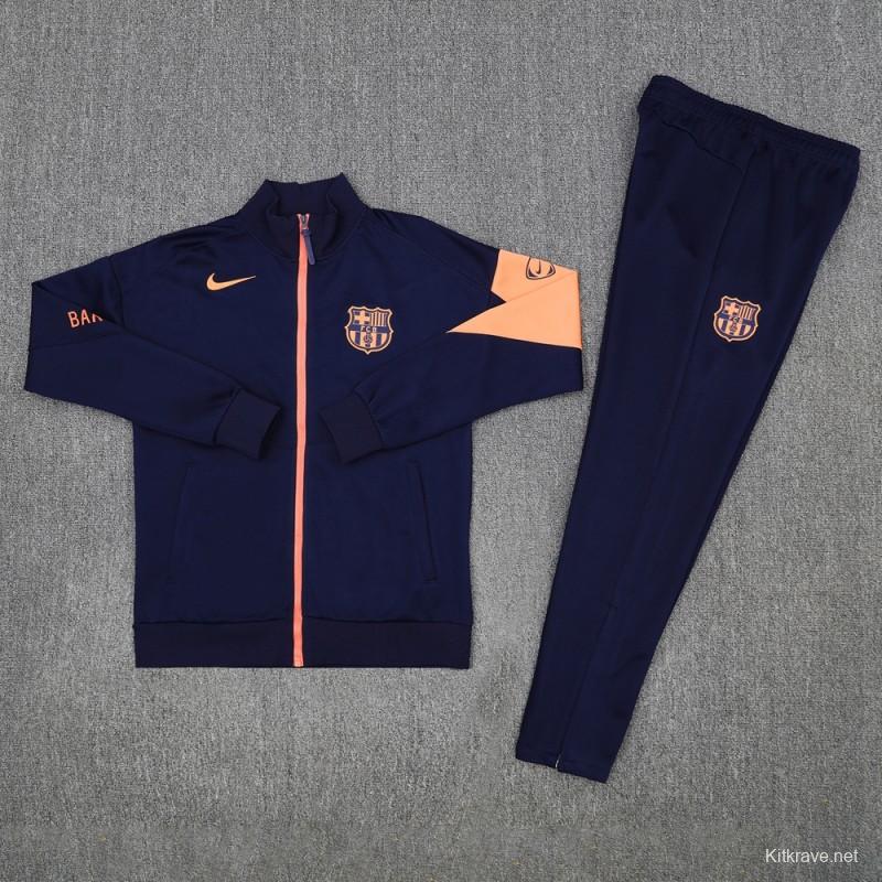25/26 Barcelona Navy/Orange Full Zipper Jacket +Long Pants