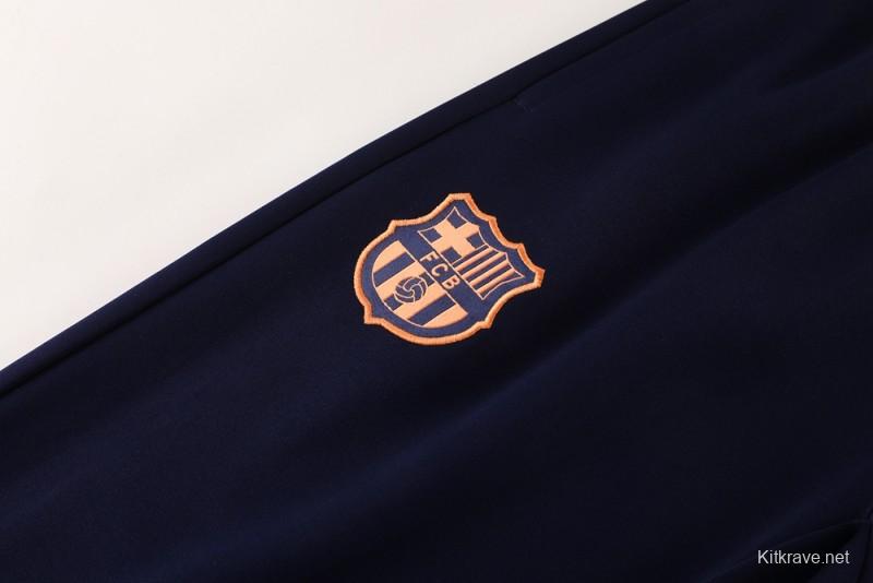 25/26 Barcelona Navy/Orange Full Zipper Jacket +Long Pants