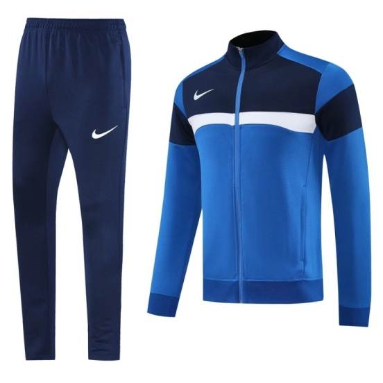 2025 Nike Blue/Black Full Hoodie Zipper Jacket +Long Pants
