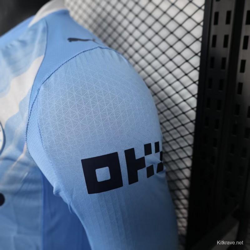 Player Version 25/26 Manchester City Home Long Sleeve Jersey