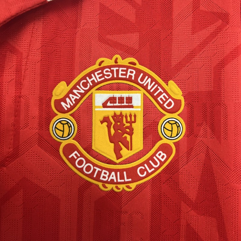 92/94 Retro Long Sleeve Manchester United Home Jersey