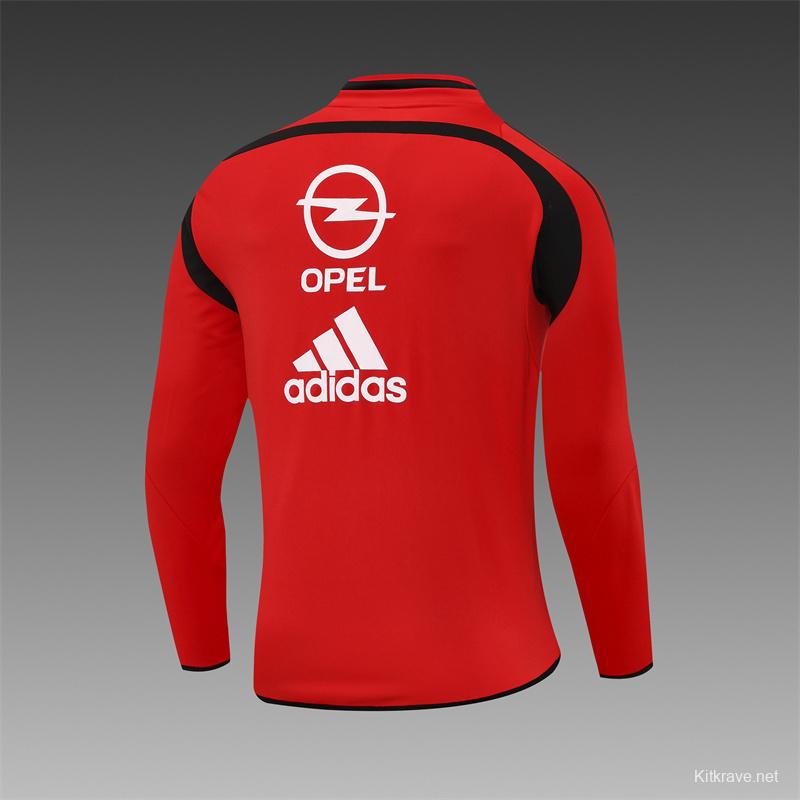 Retro 04/05 AC Milan Red Half Zipper Jacket+Long Pants