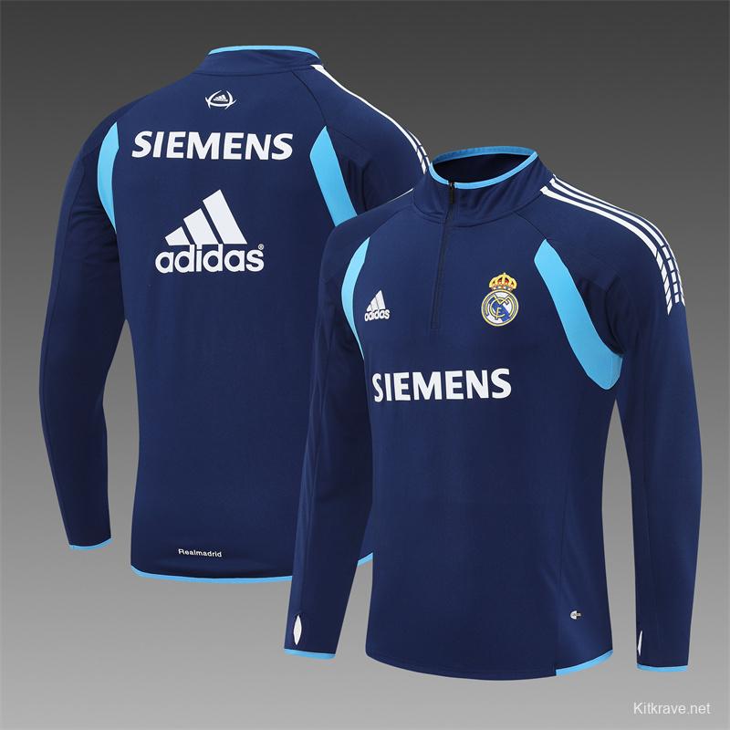 Retro 05/06 Real Madrid Royal Blue Half Zipper Jacket