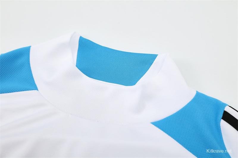 Retro 12/13 Real Madrid White/Blue Half Zipper Jacket