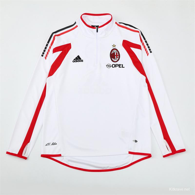 Retro 05/06 AC Milan White Half Zipper Jacket