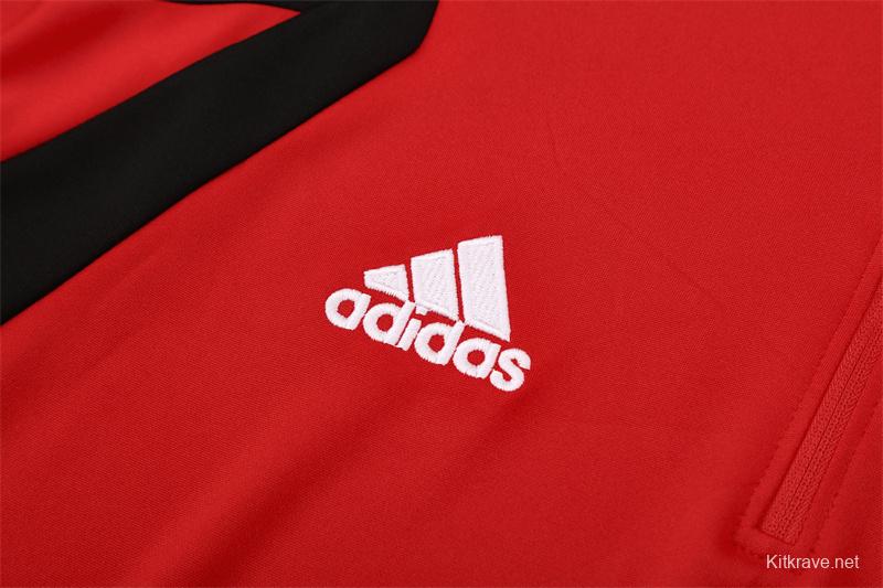 Retro 05/06 AC Milan Red Half Zipper Jacket+Long Pants