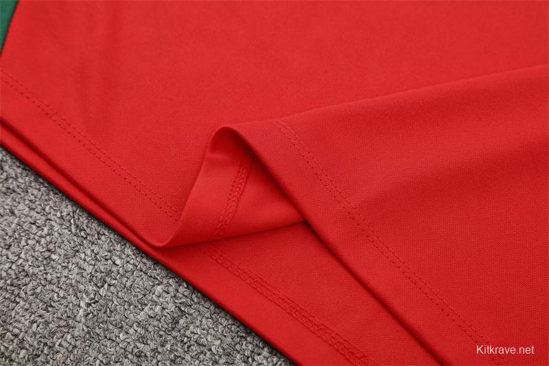 25/26 Portugal Red Half Zipper Jacket+Long Pants