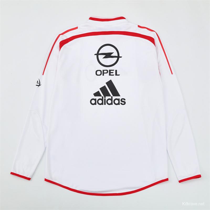 Retro 04/05 AC Milan White Half Zipper Jacket+Long Pants