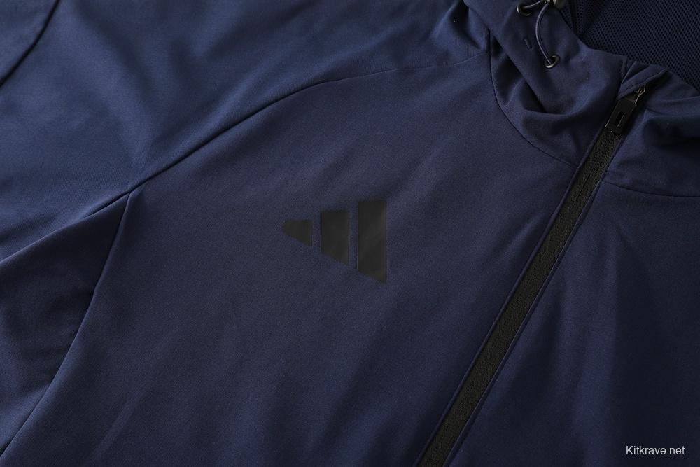 25/26 Adidas Navy Hoodie Full Zipper Jacket + Long Pants