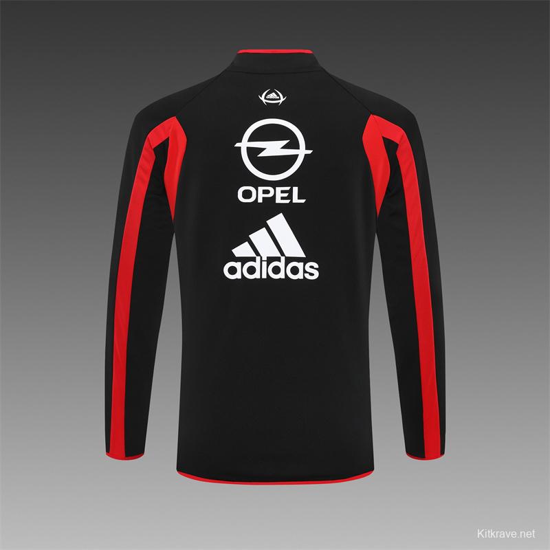 Retro 05/06 AC Milan Black Half Zipper Jacket+Long Pants