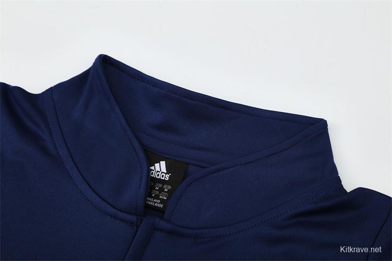 Retro 03/04 Real Madrid Royal Blue Half Zipper Jacket+Long Pants