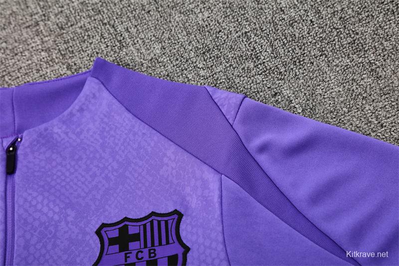 25/26 Barcelona Purple Joint Edition Half Zipper Jacket+Long Pants