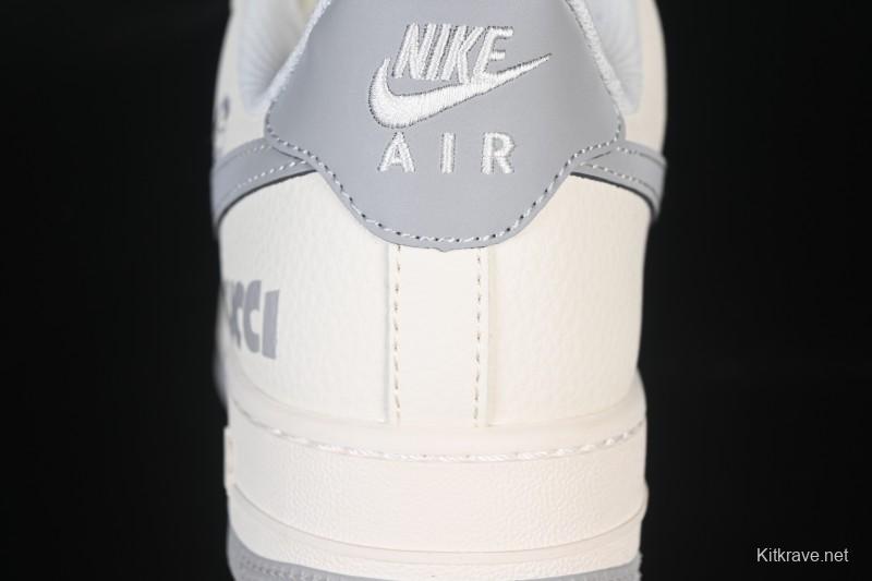 Nike Air Force 1 '07 Low Gucci Collaboration Ghost Face Beige Gray Casual Sneakers - QW5836-024