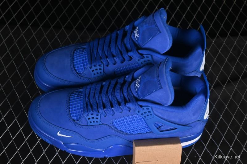 Nike Nigel Sylvester x Air Jordan 4 Retro Blue Collaboration Basketball Shoes - HF4340-400