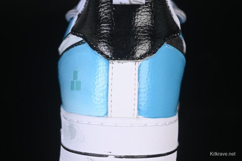 Nike Air Force 1'07 Low Hand-drawn Graffiti Electric Blue Tone Casual Sneakers - FB8917-300
