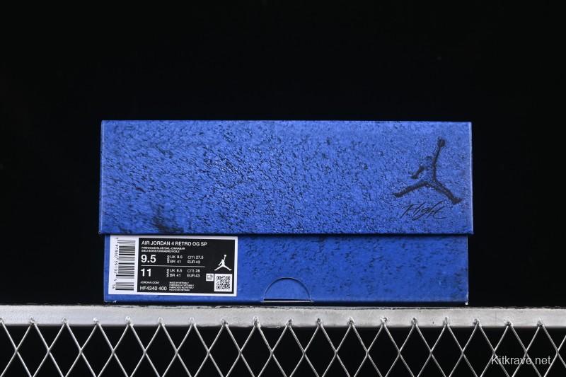 Nike Nigel Sylvester x Air Jordan 4 Retro Blue Collaboration Basketball Shoes - HF4340-400