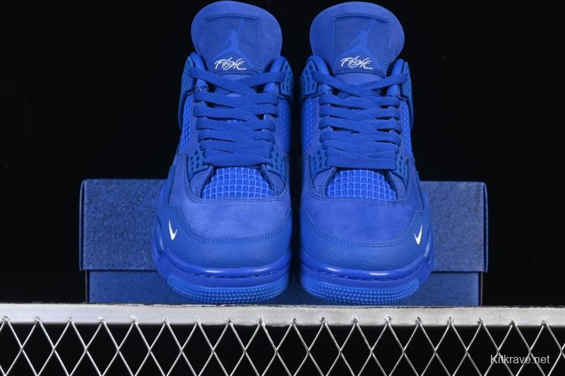 Nike Nigel Sylvester x Air Jordan 4 Retro Blue Collaboration Basketball Shoes - HF4340-400