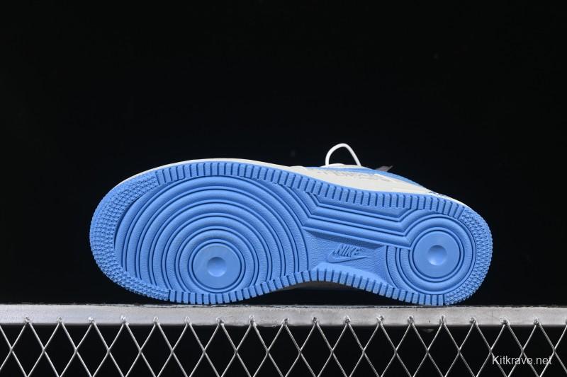 Nike Air Force 1 '07 Low Balenciaga Collaboration White Blue Gold Casual Sneakers - YF9511-803