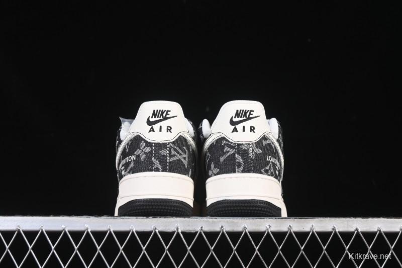 Nike Air Force 1 '07 Low LV Collaboration Denim Beige Black Stitching Casual Sneakers - MZ9588-815
