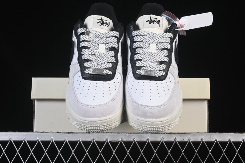 Nike Air Force 1'07 Low Casual Sneakers in White Black Gray - YF9511-805
