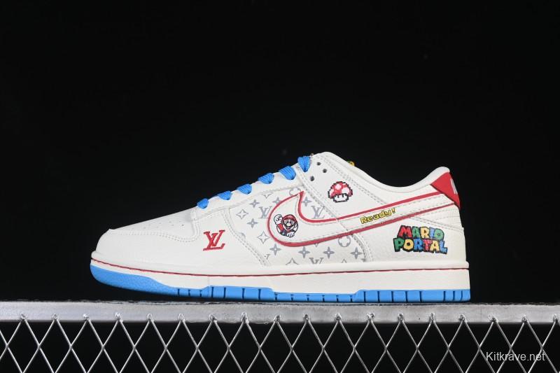 Nike SB Dunk Low Mario Triple Collaboration Custom Low-Top Casual Skate Shoes - SC0601-472