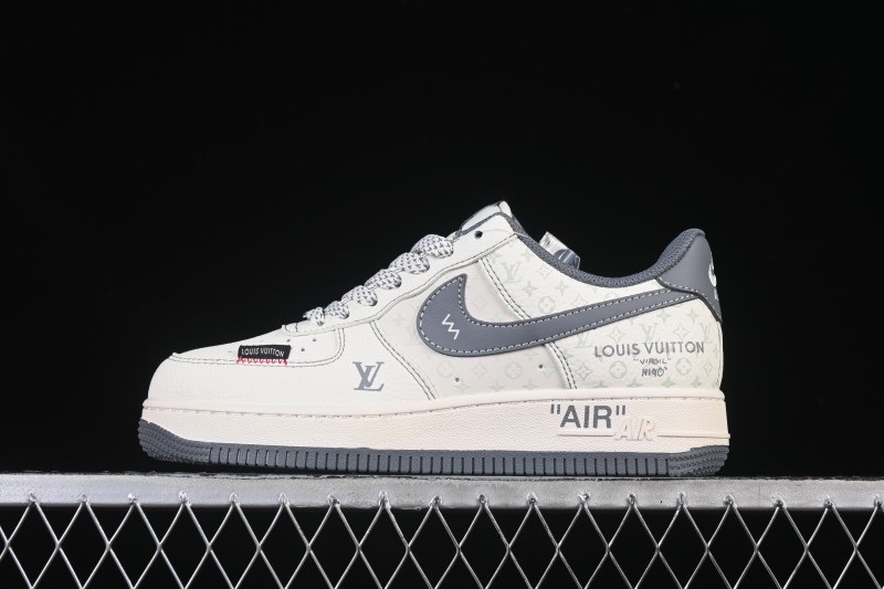 Nike Air Force 1 '07 Low LV Collaboration Beige Black Woven Label Casual Sneakers - CX5050-Y08