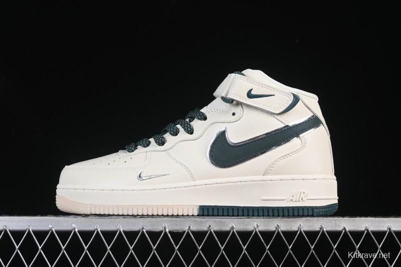 Nike Air Force 1'07 Mid Casual Shoes with Reflective Design and Full-Length Air Cushion - XL0236-235
