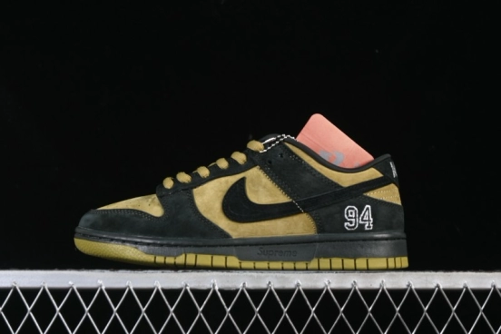 Nike Supreme Dunk SB Dunk Low Brown Yellow Casual Skate Shoes - HQ8487-300