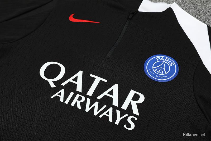 Player Version 25/26 PSG Black T90 Half Zipper Jacket+Long Pants