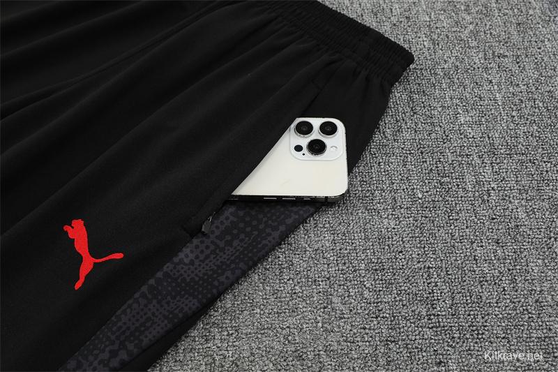 25/26 AC Milan Black Camouflage Half Zipper Jacket+Long Pants