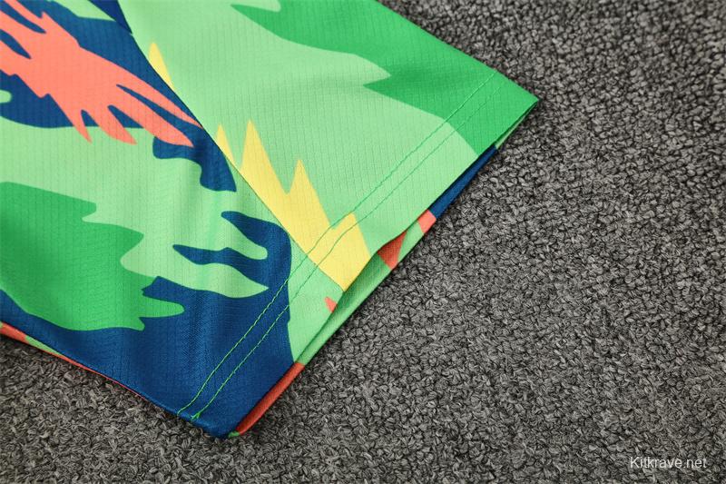 25/26 Brazil Blue Green Camouflage with XS Short Sleeve+Soccer Shorts