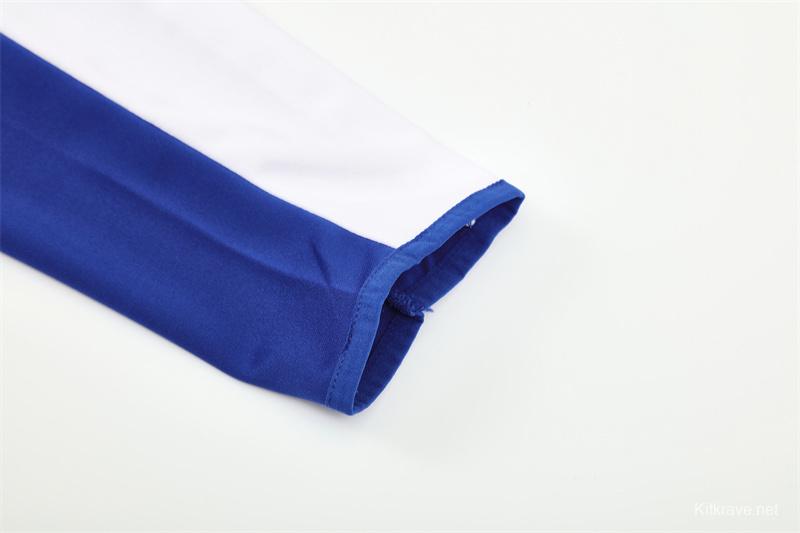 2002 Brazil Color Blue Half Zipper Jacket+Long Pants