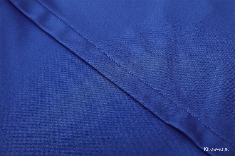 2002 Brazil Color Blue Half Zipper Jacket+Long Pants