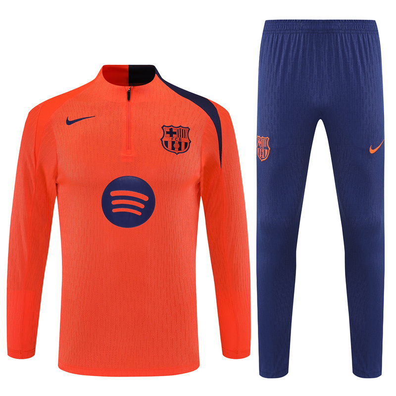 Player Version 25/26 Barcelona Orange T90 Half Zipper Jacket+Long Pants