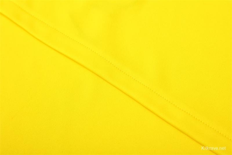 2002 Brazil Yellow Half Zipper Jacket+Long Pants