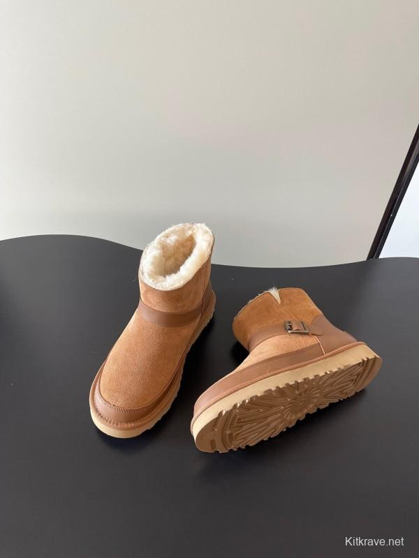 UGG 4512 Flat Buckle Ultra Wool Anti-Slip Snow Boots - AS00290