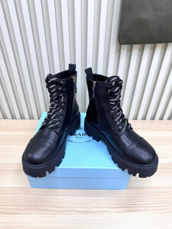 Prada 2025/SS Platform Martin Boots with Iconic Triangle Logo - LY0350