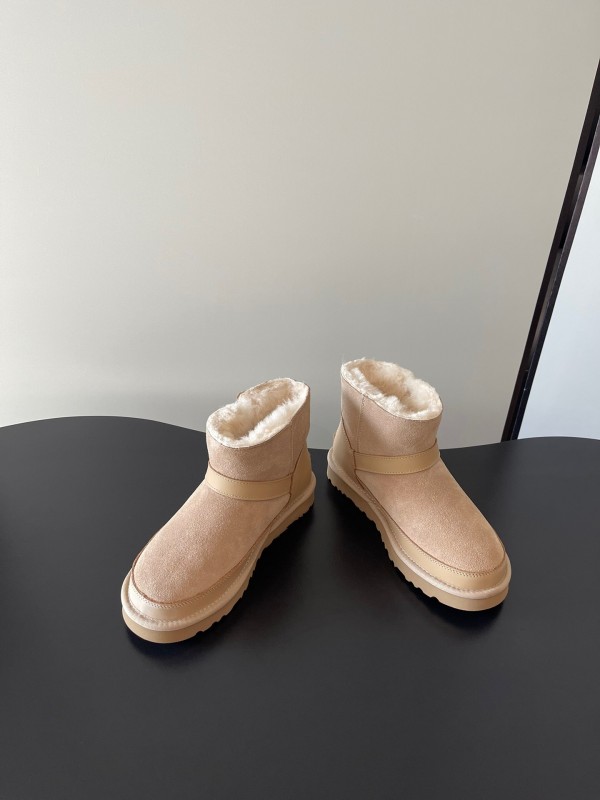 UGG 4512 Latest Buckle Flat Sole Premium Wool Anti-Slip Snow Boots - AS00290