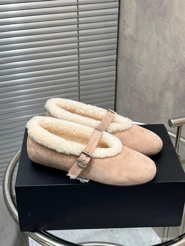 Alaia Fall/Winter 2025 Wool Mary Jane Ballet Flats - KFY00310