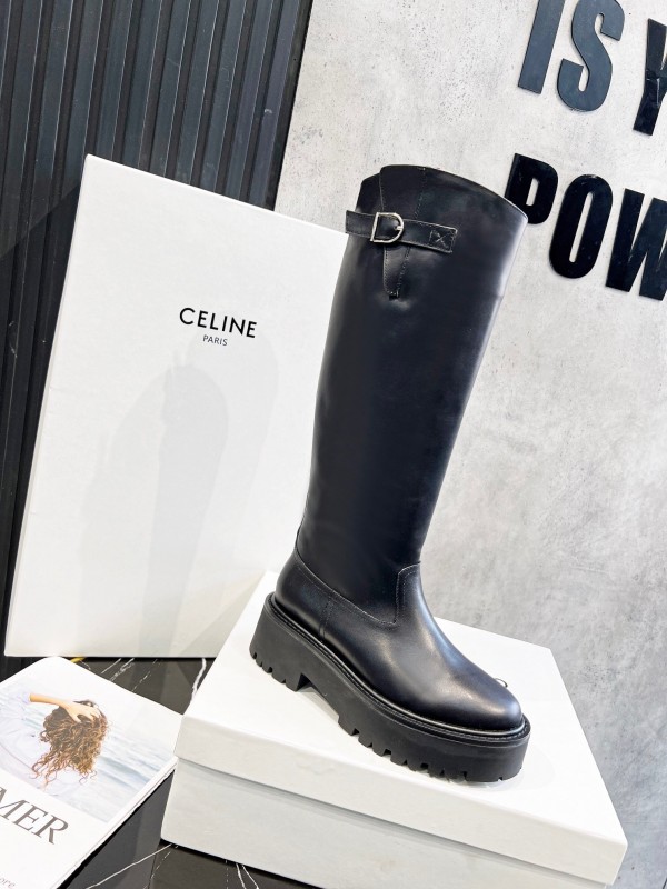 Celine 2025/SS Belt Buckle Knee High Boots - LY00420