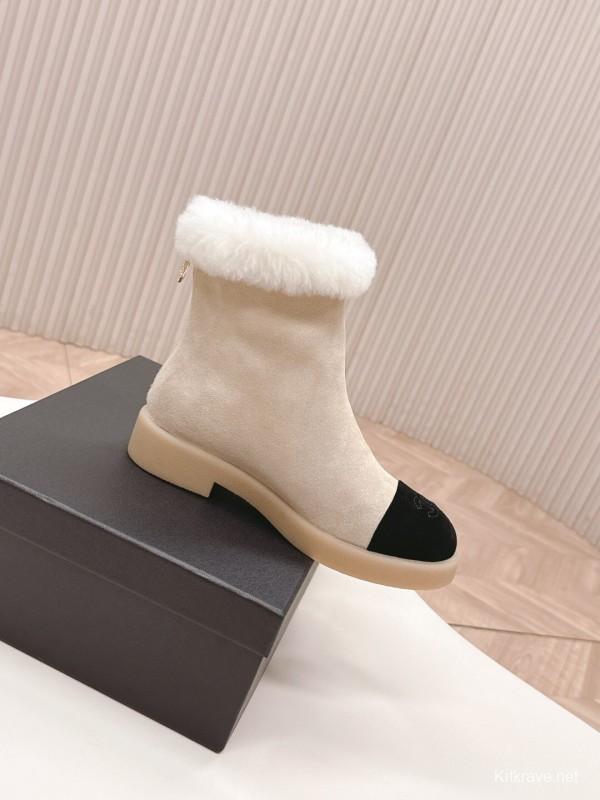 Chanel 2025/SS New Fur Snow Boots with Thick Sole - KFY00350