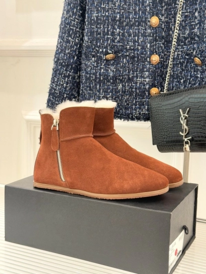 ALAIA Minimalist Side Zipper Retro Snow Boots - KFY00320