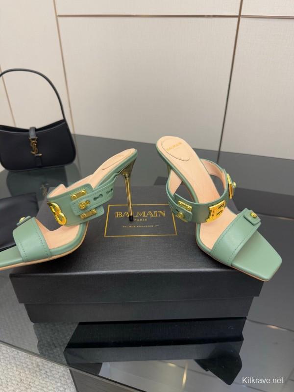 Balmain 2025 SS Metal Heel High Heel Sandals - KFY00320